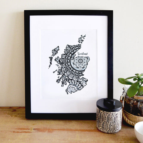 scotland map print