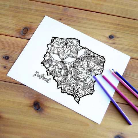 poland map coloring page