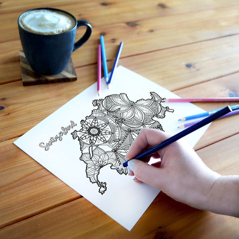 switzerland map coloring page