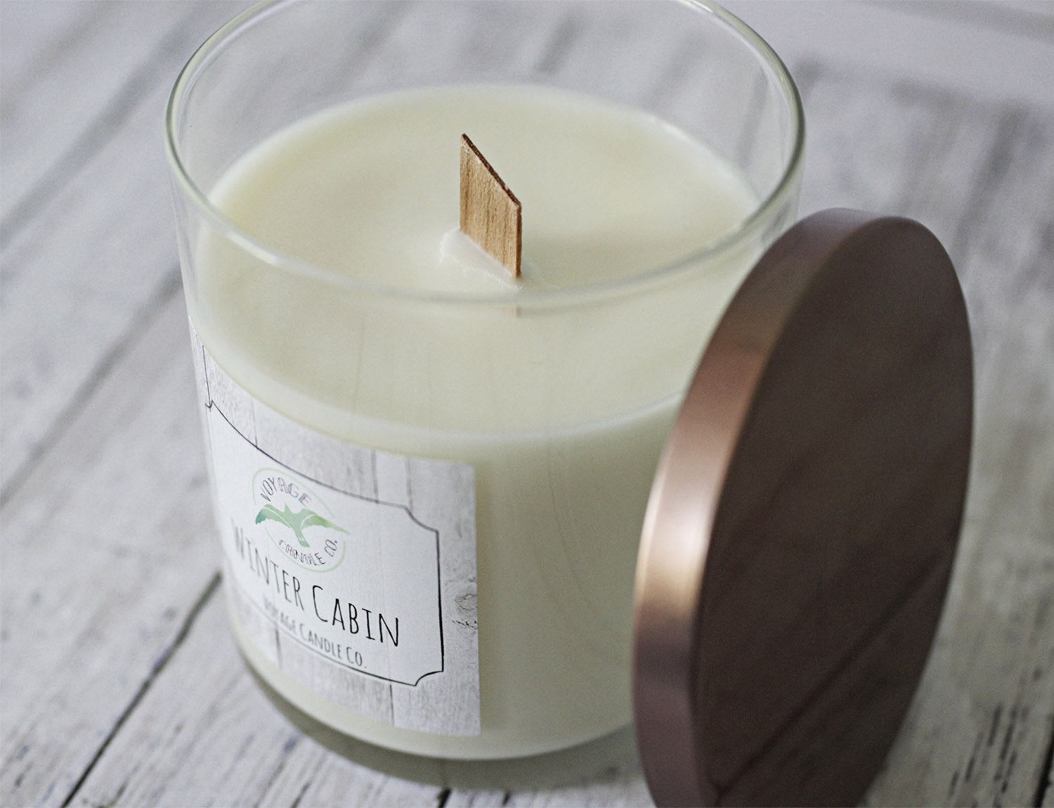 Voyage Candle Co. Winter Cabin Wood Wick Candle