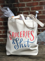 Groceries and Shit Canvas Tote Bag