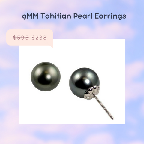 9-10MM Tahitian Pearl Stud Earrings