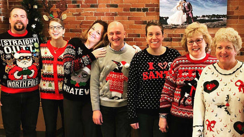 Jewelry Creations staff in Ugly Christmas Sweaters