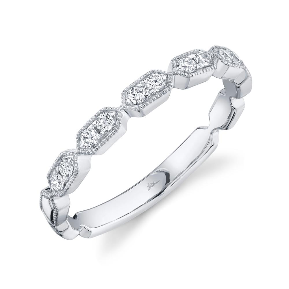 White Gold and Diamond Stackable Ring