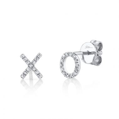 Hug and Kiss XO Diamond Earrings