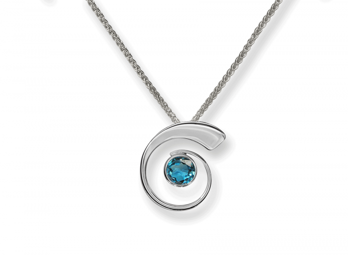 Nautilus Blue Topaz Pendant