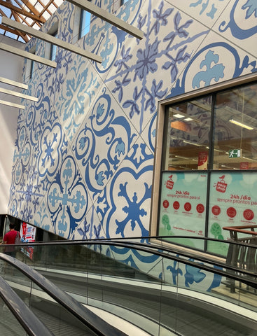 blue tiles in shopping center Portugal