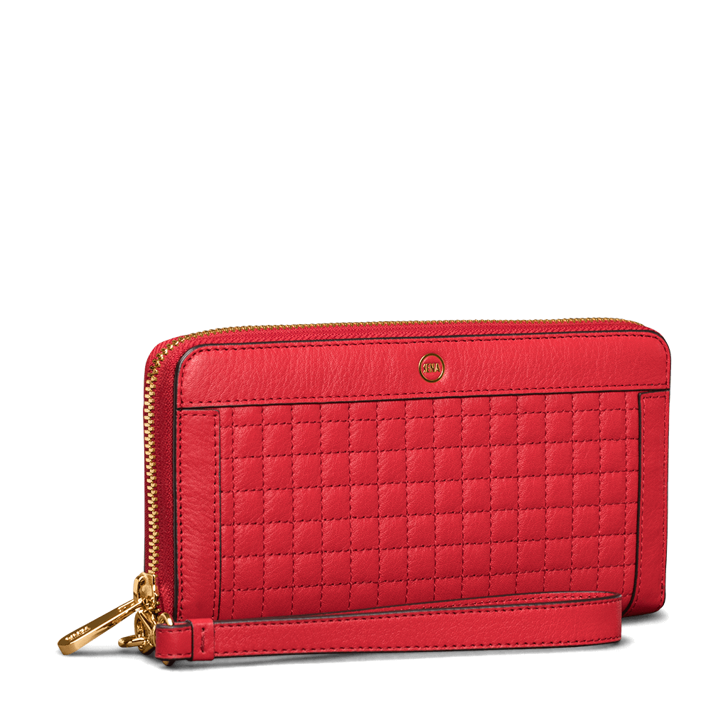 Isa Zip Around Quilted Leather Wallet for Women | SENA Cases