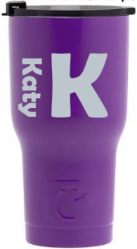 Download 20 oz Personalized RTIC Tumbler - Purple with BIG INITIAL - Click here - Celebrating Home Direct