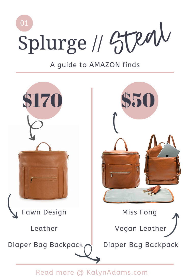 Splurge vs. Steal //  Dupe Designer Diaper Bag // For only