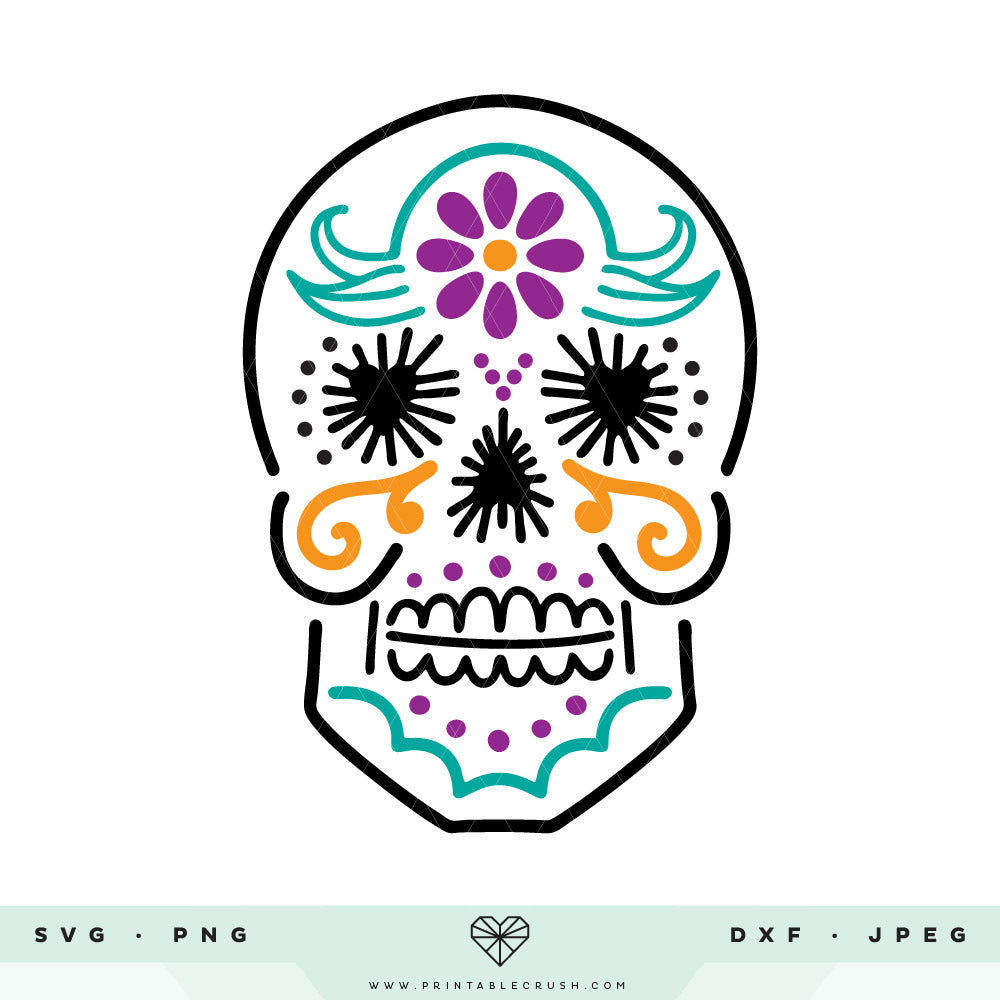 Download Hand Drawn Sugar Skull Svg File Printable Crush Llc