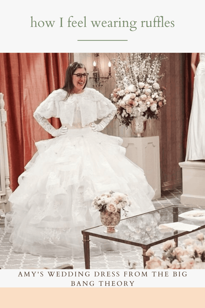 amy from big bang theory ruffle wedding dress