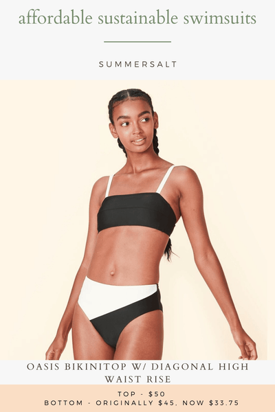 sustainable bikini color block details