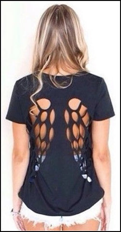 diy old tshirt cut out wings