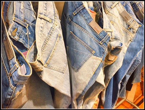 vintage jeans hanging