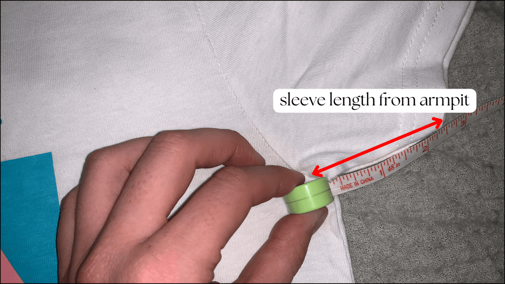 how to measure bottom sleeve length shown on technical sketch