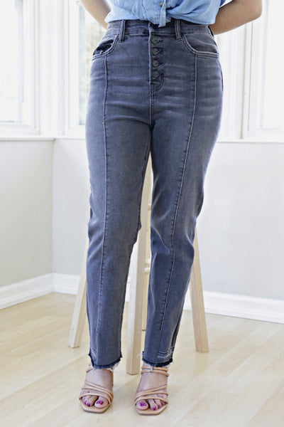 Buy Blue High Rise Slim Fit Skinny Frayed Hem Jeans- 5105 - 34