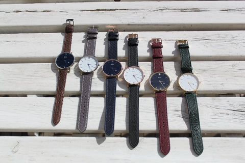 Salmon leather watch straps berg