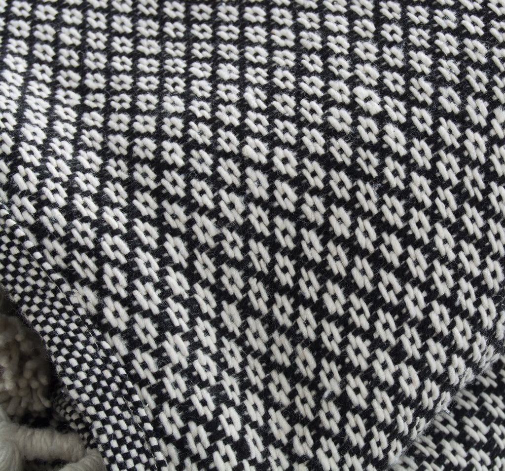 Moroccan Pom Pom Blanket - black and cream pattern – MajorelDesign