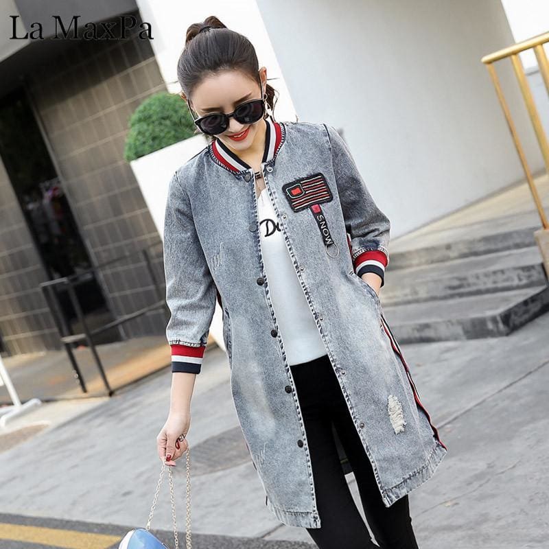 Autumn Winter Women Casual Vintage Denim Jackets Women's