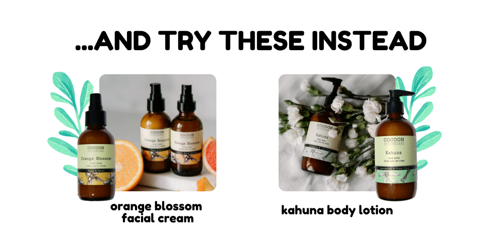 product recommendation, orange blossom facial cream and kahuna body lotion