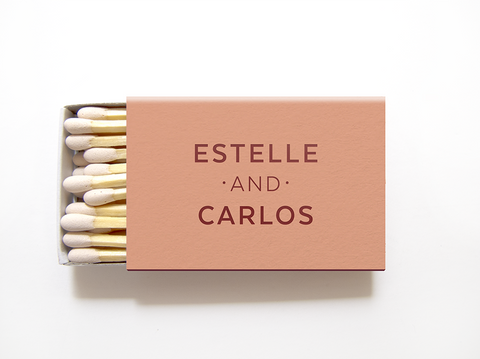 Amelie Matchbox in Coral and Shiny Burgundy Foil