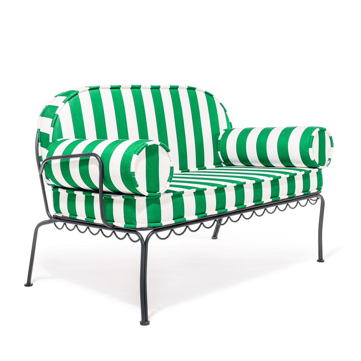 Al Fresco Love Seat - Crew Canyon Green Stripe