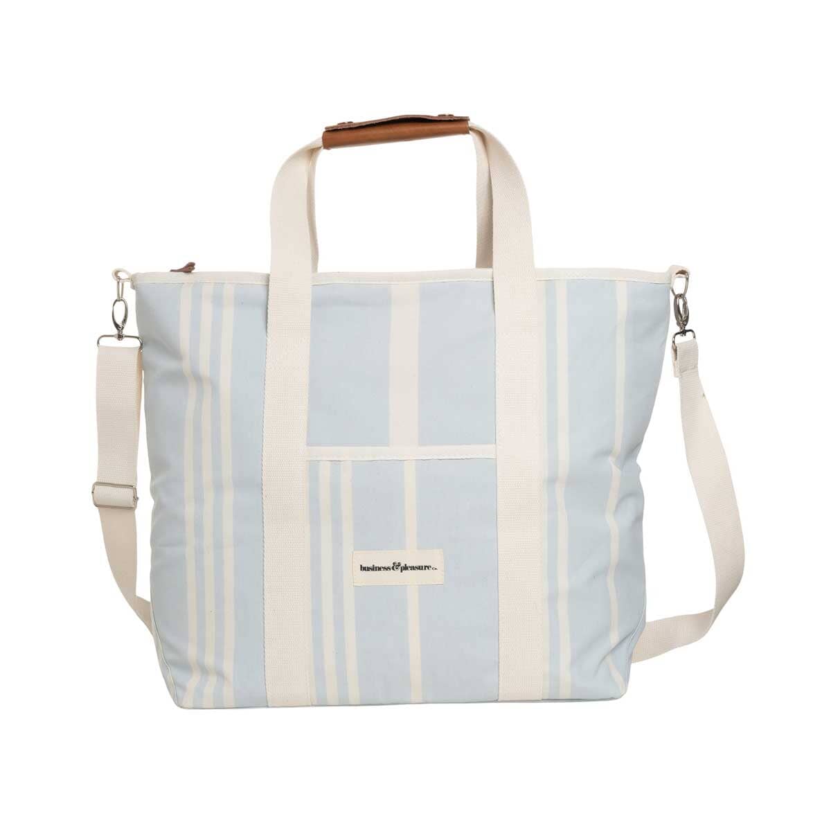 Cooler Tote Bag with Vintage Blue Stripes | Business & Pleasure Co
