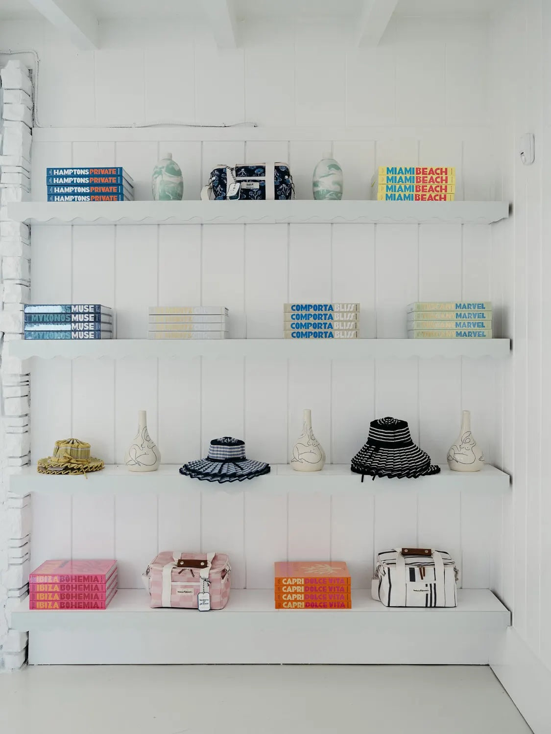 Books and hats on display