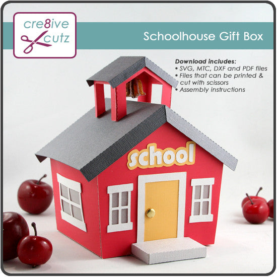 New in the Store - Schoolhouse 3D SVG Gift Box - Cre8ive Cutz