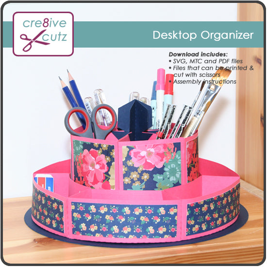 Download New! 3D Rotating Desktop Organizer SVG Cutting File - Cre8ive Cutz