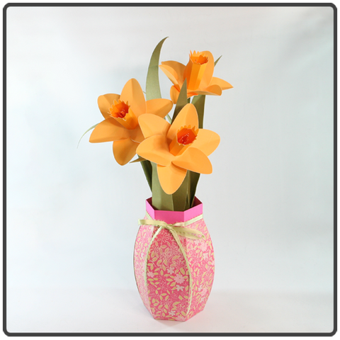 Download New Daffodils In A Vase 3d Svg Papercrafting Pattern Cre8ive Cutz
