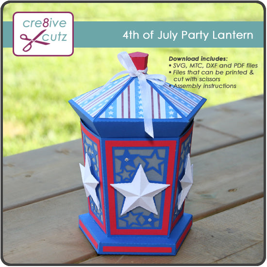Download 4th Of July Party Lantern 3d Papercraft Project Cre8ive Cutz