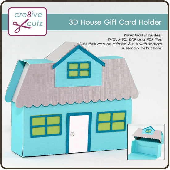 3d House Gift Card Holder Svg Pattern Cre8ive Cutz