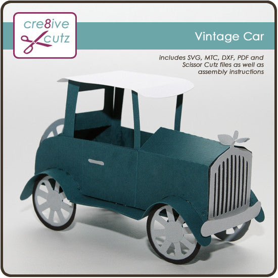 Download Vintage Car 3d Papercrafting Pattern Cre8ive Cutz