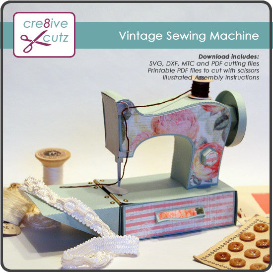 Download 3D Vintage Sewing Machine - Cre8ive Cutz