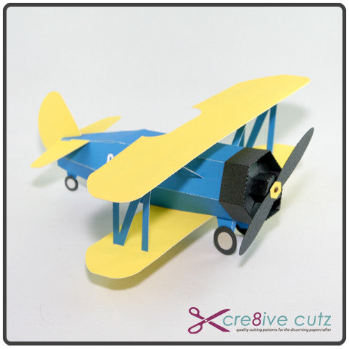 Download 3d Paper Plane Vintage Biplane Cre8ive Cutz