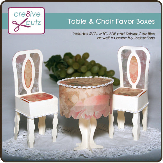 Download Table Chair Favor Boxes Cre8ive Cutz