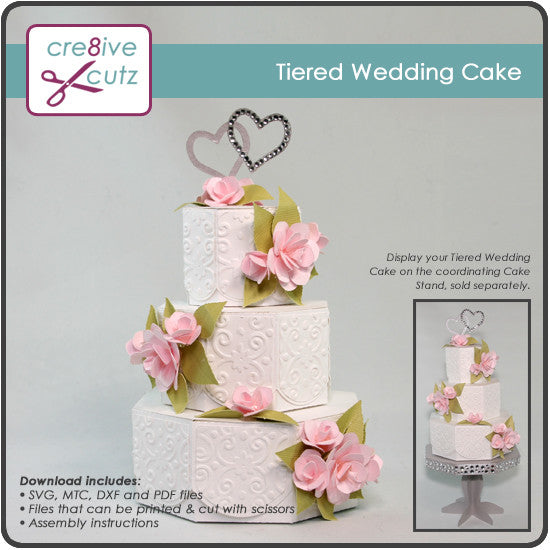 Download Tiered Wedding Cake 3D SVG Project - Cre8ive Cutz