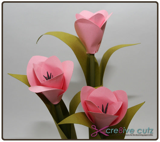 Download Tulips in a Vase - 3D Flowers Craft Project - Cre8ive Cutz