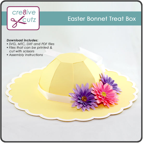 Download Cre8ive Cutz 3d Svg Cutting Files For Electronic Cutting Machines Easter Bonnet Treat Box Paper Craft Project