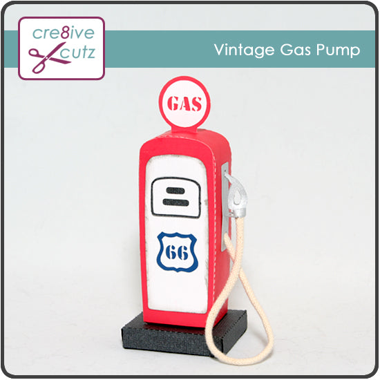 Download Vintage Gas Pump Gift Box 3D Papercrafting Pattern ...