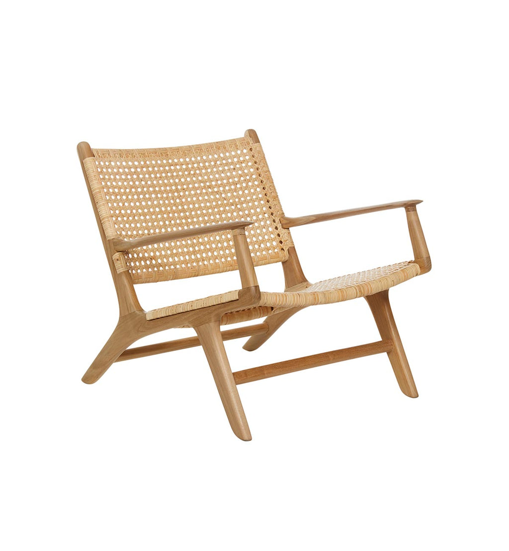 teak and rattan chair