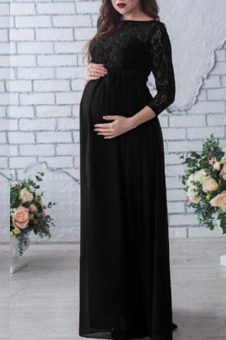 Rainbow Lace Maxi Maternity Gown Baby Shower Dress – Glamix Maternity