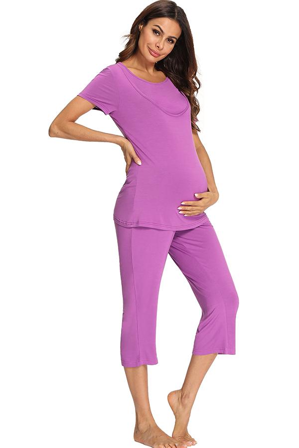 Maternity Nursing Pajama Sets Two Pieces Sleepwear – Glamix Maternity