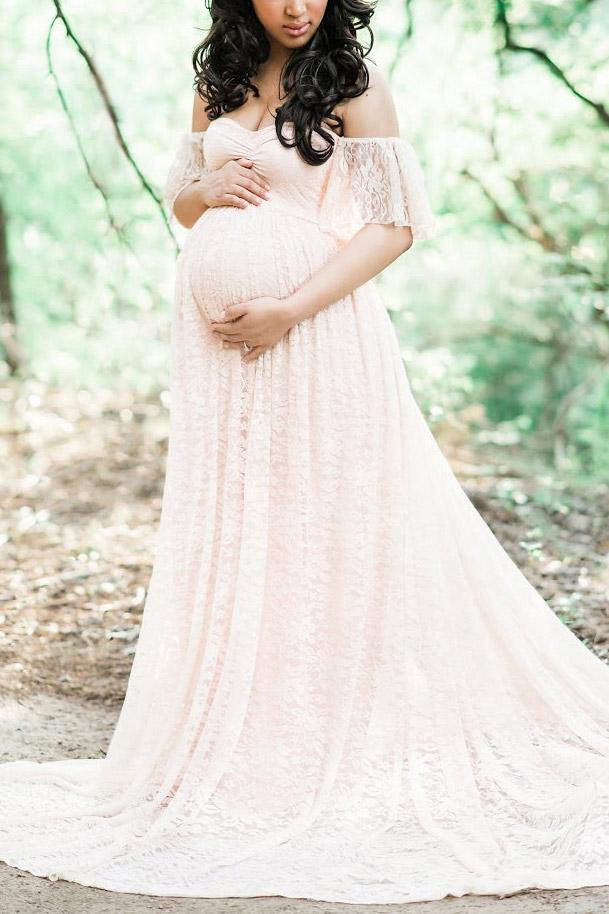 Elegant White Maternity Dress For Photoshoot Pregnancy Photography Gowns  Babyshower Dresses Bathrobe Wear Custom Made - Wedding Jackets / Wrap -  AliExpress