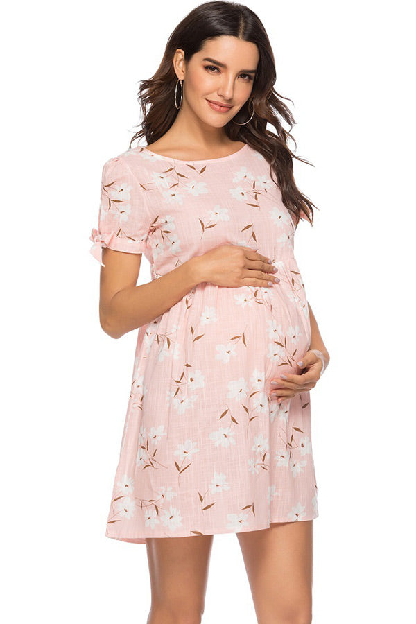 Pixie Maternity Dress Petal Pink Floral