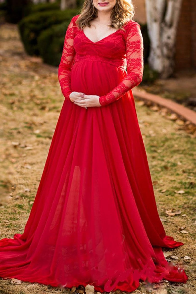 Satin Silk Solid Red Cape Maternity Gown at Rs 3500/piece in Kanpur | ID:  25915575455