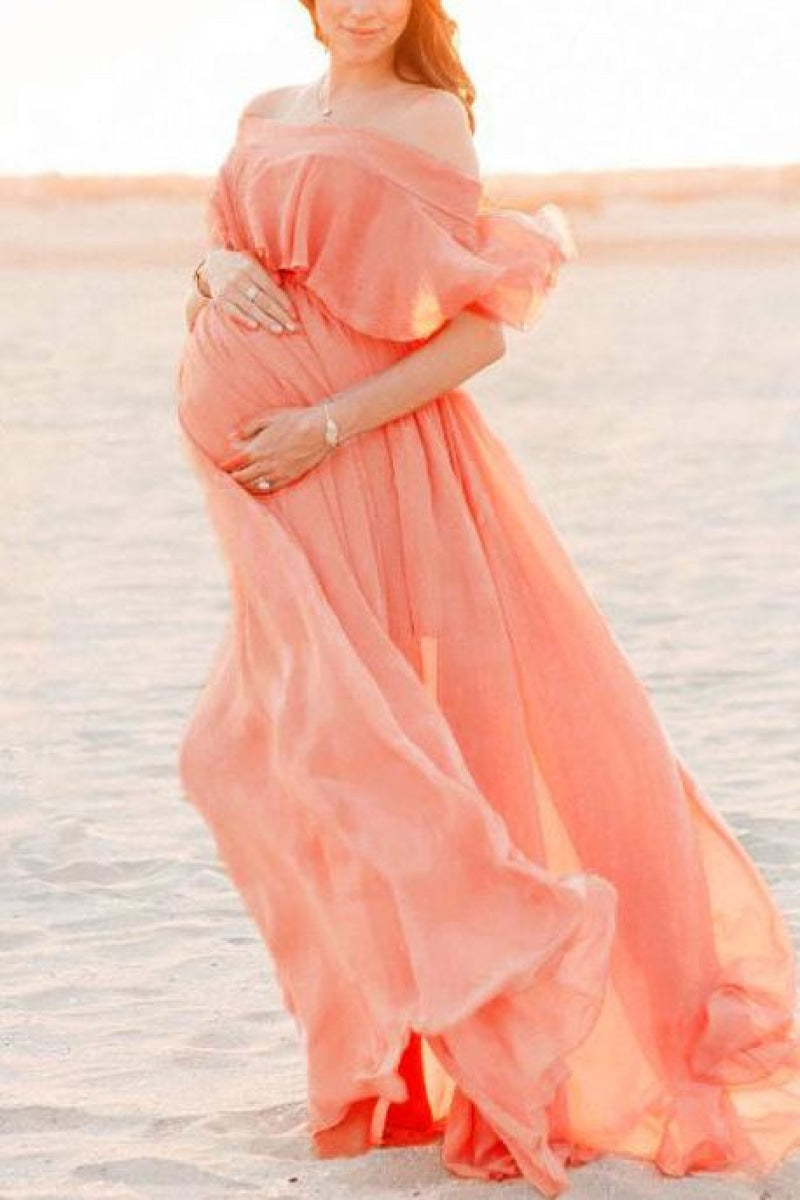 Off Shoulder Lace Best Maternity Photoshoot Dress – Glamix Maternity