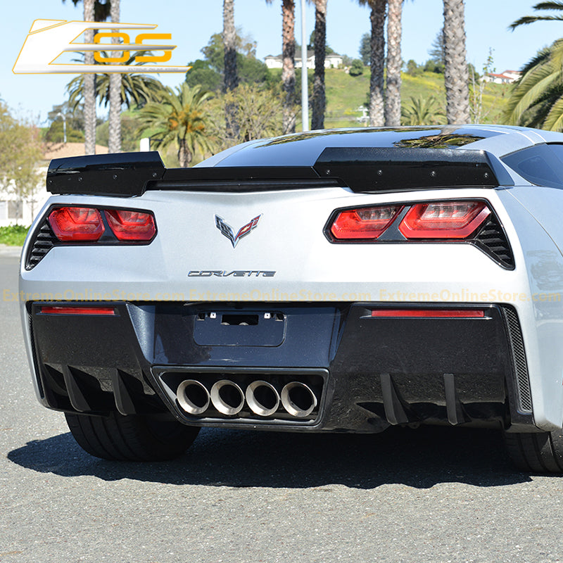 1419 Corvette C7 Carbon Flash (Painted) Rear Diffuser Fins Extension